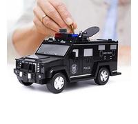 VBESTLIFE Salvadanaio Elettronico con Password per Impronte Digitali Salvadanaio Multifunzione per Camion con Illuminazione Inglese e Luci Fredde, per Bambini e Uso Domestico, Plastica/bianco, 28,6