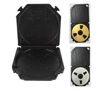 VBESTLIFE Scatola di Archiviazione a Nastro Vuoto da 7 Pollici, Porta Audio Audio a Prova di Polvere in Plastica con Carta Etichetta, per Nastri Audio a Bobina Aperta Universale (BLACK)