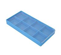 VBESTLIFE Scatola Portaoggetti in Plastica Resistente per Strumenti per Orologi con Coperchio Antipolvere per Parti di Orologi 18 Griglia Adatta per Orologiai Blu Leggero (18 quadrati)