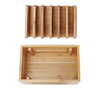 VBESTLIFE Scatola Portaoggetti Portatile per Organizer per Computer in Legno di bambù, Dock per Cellulare retrò per Camera da Letto, Forniture per Ufficio