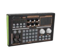 VBESTLIFE Scheda Audio Dal Vivo per Microfono a Condensatore 48V, Scheda Mixer Audio Bluetooth con Riduzione del Rumore con Luci Colorate per Streaming Live, Podcasting