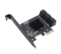VBESTLIFE Scheda di Espansione Controller SATA 3.0 a 6 Porte, Scheda SATA PCIe da 6 Gbps con Staffa a Basso Profilo, Supporto per Chip Controller RTL9100, per Wins per Linux
