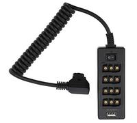 VBESTLIFE Sdoppiatore per Cavo di Alimentazione hub D Tap Maschio a 4 Porte D Tap Femmina per Batteria della videocamera Anton V Lock
