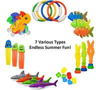 VBESTLIFE Set di Giocattoli per Piscina Subacquea da 29 Pezzi Realizzati in Materiale ABS Adatto per Il Tempo in Piscina per Famiglie e Il Miglioramento delle abilità Subacquee dei Bambini (Colore