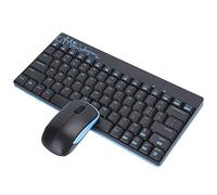 VBESTLIFE Set Tastiera e Mouse Wireless, Mini Tastiera e Mouse Wireless Ultra Sottile e Silenzioso da 2,4 GHz per PC Portatile(Nero)