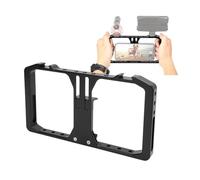VBESTLIFE Smartphone Video Rig con Supporto per Scarpe Calde e Fori a Vite da 1/4 ", Stabilizzatore della Gabbia per Telefono in Lega di Alluminio per Cinema, Custodia per i Telefoni vlog