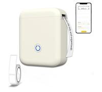 VBESTLIFE Stampante per Etichette Bluetooth Portatile, Stampante Termica Senza Inchiostro Tascabile con Modelli Multipli, per Casa, Scuola, Organizzazione di Ufficio (Beige)