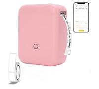 VBESTLIFE Stampante per Etichette Bluetooth Portatile, Stampante Termica Senza Inchiostro Tascabile con Modelli Multipli, per Casa, Scuola, Organizzazione di Ufficio (PINK)