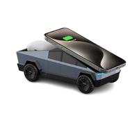 VBESTLIFE Stazione di Ricarica Wireless 3 in 1 per IOS e Android, Caricabatterie Rotante per Modello di Auto in Scala 1:25 con Luce Ambientale, 15 W, per Telefoni, Auricolari, Orologio (GRAY)