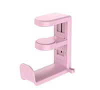 VBESTLIFE Supporto Girevole per Cuffie, Supporto per Cuffie da Gioco per PC, Morsetto Regolabile Sotto il Gancio da Scrivania con Girevole a 360° e Organizer per Clip per Cavi (PINK)