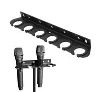 VBESTLIFE Supporto Multimicrofono, Supporto da Parete per 6 Microfoni, Organizer con Anelli Antiscivolo e Coperture Protettive più Ampie, per la Registrazione in Studio di Microfoni