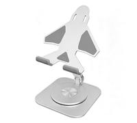 VBESTLIFE Supporto per Telefono a Forma di Aeroplano, Supporto per Cellulare Ruotabile a 360° in Lega di Alluminio con Impugnatura in Silicone Antiscivolo, per Cellulari e Tablet Alla (Aereo)
