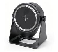 VBESTLIFE Supporto per Telefono con Altoparlante Wireless, Altoparlante Bluetooth 5.3 con Ricarica a Induzione, Luce LED, Supporto Regolabile, Portatile per Casa, Ufficio, Viaggi, Regalo