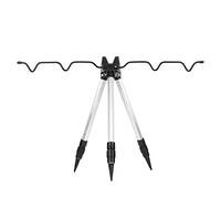 VBESTLIFE Supporto per treppiede per canna da pesca in lega di alluminio, supporto per treppiede pieghevole per canna da pesca, telaio per asta multi-slot per canne da pesca