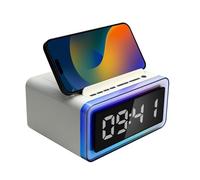 VBESTLIFE Sveglia con Ricarica Wireless, Macchina per il Rumore Bianco 3 in 1, Caricabatterie e Sveglia Wireless da 10 W, Ampio Display Digitale per L'home Office