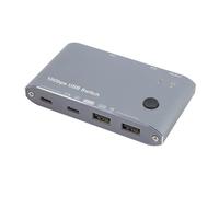 VBESTLIFE Switch USB 3.2 con Ingresso USB A e C, 2 Computer Che Condividono 4 Porte USB Trasferimento Dati 10 Gbps Plug and Play per PC Laptop Tastiera Mouse Stampante