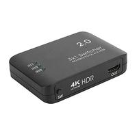 VBESTLIFE Switcher HDMI 4K, splitter a 3 ingressi e 1 uscita, adattatore telecomando IR HD, supporto un tasto per interruttore automatico del loop (nero)