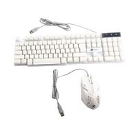 VBESTLIFE Tastiera da Gioco a LED e Combo Mouse, Tastiera Retroilluminata Cablata USB con Luce Colorata e Mouse Ergonomico, per Giochi per Computer Portatili PC (WHITE)