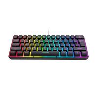 VBESTLIFE Tastiera da Gioco Meccanica Al 60%, Tastiera Russa e Inglese, da Gioco RGB Cablata USB Compatta Portatile a 61 Tasti (BLACK)