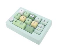 VBESTLIFE Tastiera da Gioco Meccanica da 12 Tasti, Tastiera Macro Programmabile con una Manopola, Retroilluminazione RGB Scambiabile Calda per Vittorie OS X (GREEN)