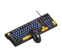 VBESTLIFE Tastiera e Mouse da Gioco Meccanici, Copritasto Flottante a 98 Tasti Retroilluminato a LED, Tastiere per Computer Cablate Anti-fantasma Complete per PC Portatile (Insieme nero blu)