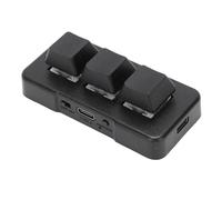 VBESTLIFE Tastiera Meccanica a 3 Tasti, Tastiera Cablata USB Programmabile con Driver Personalizzato per Videogiochi per PC, per Wins, Linux, OS X (BLACK)