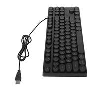 VBESTLIFE Tastiera per Computer 87 Tasti Tastiera da Gioco Porta USB Copritasti Rotondi Dormitorio in Stile Punk retrò (BLACK)