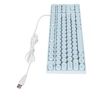VBESTLIFE Tastiera per Computer 87 Tasti Tastiera da Gioco Porta USB Copritasti Rotondi Dormitorio in Stile Punk retrò (BLUE)