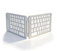 VBESTLIFE Tastiera Pieghevole Bluetooth, Funzionamento Silenzioso Portatile Sottile a Doppia modalità Wireless per Smartphone, Tablet, Laptop, Viaggi, Lavoro (WHITE)