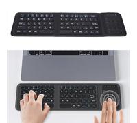 VBESTLIFE Tastiera Pieghevole con Touchpad e Tasti di Dimensioni Standard, Pelle PU, Trackpad Grande Tascabile da Viaggio 3 Volte per Tablet PC Portatile
