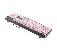 VBESTLIFE Tastiera USB Cablata, Tastiera per Computer Rosa Ultra Sottile e Carina per Laptop da Casa e Ufficio, 104 Tasti Silenziosi con Pad in Silicone, Ergonomica a Prova di Schizzi (#2)