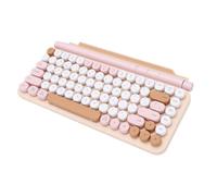 VBESTLIFE Tastiera Wireless retrò a Doppia modalità con Supporto per | Bluetooth 5.0 2.4G, Copritasti Rotondi Vintage, Angolo di Digitazione Regolabile, Compatibile con Tablet Fino a 12,9 Pollici