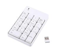 VBESTLIFE Tastierino numerico wireless USB 2.4GHz Wireless 18 tasti Numpad Numerico Pad per PC portatile (bianco)