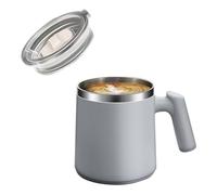 VBESTLIFE Tazza da caffè con Manico, Bicchieri da Viaggio Isolati in Acciaio Inossidabile con Coperchio, Tazza da Campeggio Sottovuoto a Doppia Parete per Bevande Calde e Fredde, tè (GRAY)