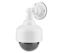 VBESTLIFE Telecamera fittizia per interni ed esterni, telecamera di sicurezza finta con luce LED lampeggiante, rotazione di 360 gradi, telecamera di sorveglianza a circuito chiuso senza fili
