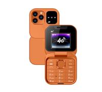 VBESTLIFE Telefono a Conchiglia 4G LTE, Telefono per Anziani Sbloccato con Doppia SIM, Doppio Standby, Bluetooth 5.0, MP3, Schermo da 1,77 Pollici (ORANGE)