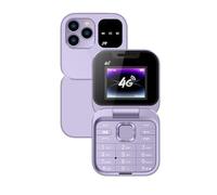 VBESTLIFE Telefono a Conchiglia 4G LTE, Telefono per Anziani Sbloccato con Doppia SIM, Doppio Standby, Bluetooth 5.0, MP3, Schermo da 1,77 Pollici (PURPLE)