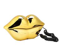 VBESTLIFE Telefono Fisso con Filo, Simpatico Telefono a Forma di Labbro con Telefono Multifunzionale, Telefono Fisso per casa/chiamate Chiare//Interessante.(Oro)