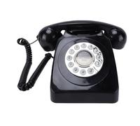VBESTLIFE Telefono Fisso retrò, Telefono con Filo Vintage con Quadrante a Pulsanti e Funzione di Ricomposizione, con Connettore RJ11, per Hotel, Uffici Domestici (BLACK)