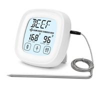 VBESTLIFE Termometro da Cucina Digitale con Timer, Termometro per Barbecue per Alimenti Touchscreen 9 Alimenti Preimpostati 5 Livelli di Cottura per Arrostire e Cuocere Al Forno