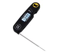 VBESTLIFE Termometro Digitale per Carne per Cucinare, Portatile e Pieghevole Termometro per Alimenti per Barbecue Grill Affumicatore Frittura di Olio Caramelle Lettura Istantanea (BLACK)