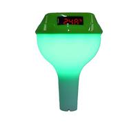 VBESTLIFE Termometro Digitale Solare per Piscina, Termometro per Acqua Wireless Galleggiante con Luce RGB e Display Chiaro, per il Monitoraggio 'Umidità della Temperatura della Piscina, (GREEN)