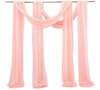 VBESTLIFE Tessuto per Drappeggi per Nuziale di Alta qualità, Grazioso Arredamento Romantico per Cerimonie Nuziali in Interni Ed Esterni, 2 Pezzi di Drappeggi in Tessuto Chiffon, Rosa