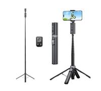 VBESTLIFE Treppiede per Selfie Stick con Tracciamento AI, Treppiede per Telefono Allungabile da 1,5 M con Controllo Gestuale e Rotazione a 360°, Telecomando BT per Smartphone Android OS