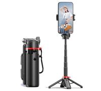 VBESTLIFE Treppiede per Telefono, Selfie Stick Portatile per IOS Android, Selfie Stick con Telecomando Staccabile e Luce di Riempimento per Fotografie, Streaming Live