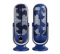 VBESTLIFE Ventilatore a Torre con Motore Senza Spazzole Silenzioso 5 Marce USB Plug-in per Ventilatore da Tavolo in Metallo ABS per Auto, Casa e Ufficio (BLUE)