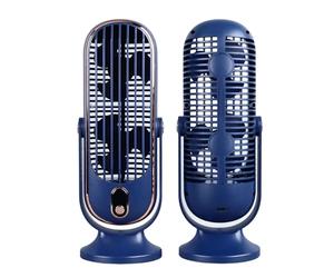 VBESTLIFE Ventilatore a Torre da Tavolo Silenzioso 5 Marce USB Portatile Plug-in per Mini Ventilatore da Scrivania in Metallo ABS per Ufficio Domestico (BLUE)