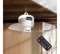 VBESTLIFE Ventilatore da Soffitto a Batteria, Portatile Regolabile a 3 velocità, Ricaricabile Tramite USB, Timer 8 Ore, Telecomando, per Tenda da Campeggio, Casa, Uso Esterno