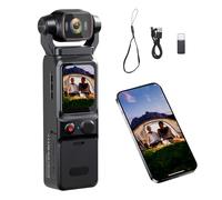 VBESTLIFE Videocamera Portatile 4K con Testa Rotante a 180° e WiFi, Videocamera Grandangolare con Schermo da 1,69 Pollici con APP per la Registrazione di vlog di Viaggio