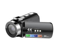 VBESTLIFE Videocamera Videocamera QHD 4K 64MP 28X Digital Zoom Vlog Camera con Luce di Riempimento a LED per YouTube, Schermo LCD a Rotazione da 3,0 Pollici a 180 °